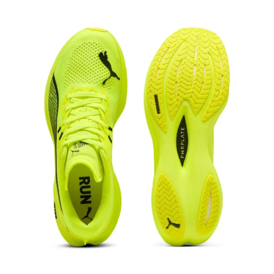 Puma Men's Deviate NITRO 3 Running Shoes in Yellow Alert/PUMA Black SS25