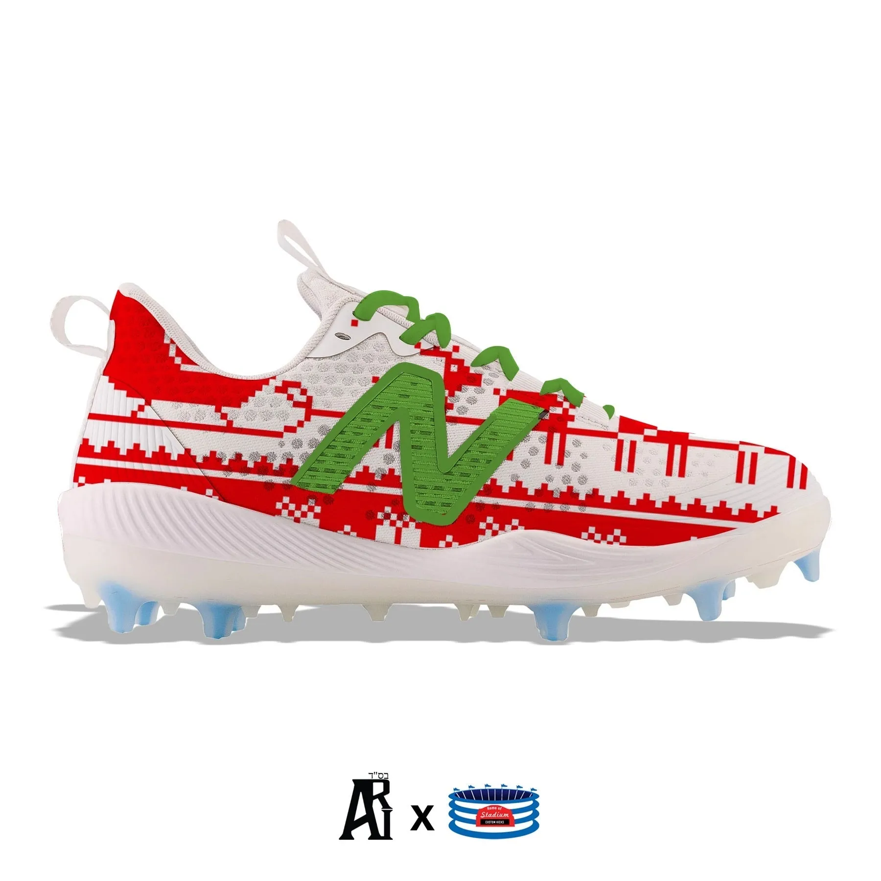 "Christmas Sweater" New Balance FuelCell COMPv3 TPU Baseball Cleats- Size 11 Men's