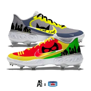 "Gotham Duo" Nike Alpha Huarache Elite 3 Low Cleats by Stadium Custom Kicks