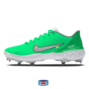 "Green Force OW" Nike Alpha Huarache Elite 3 Low Cleats by Stadium Custom Kicks