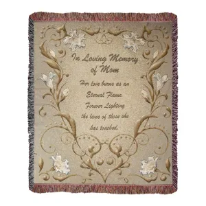 "In Loving Memory Of Mom" Tapestry Throw