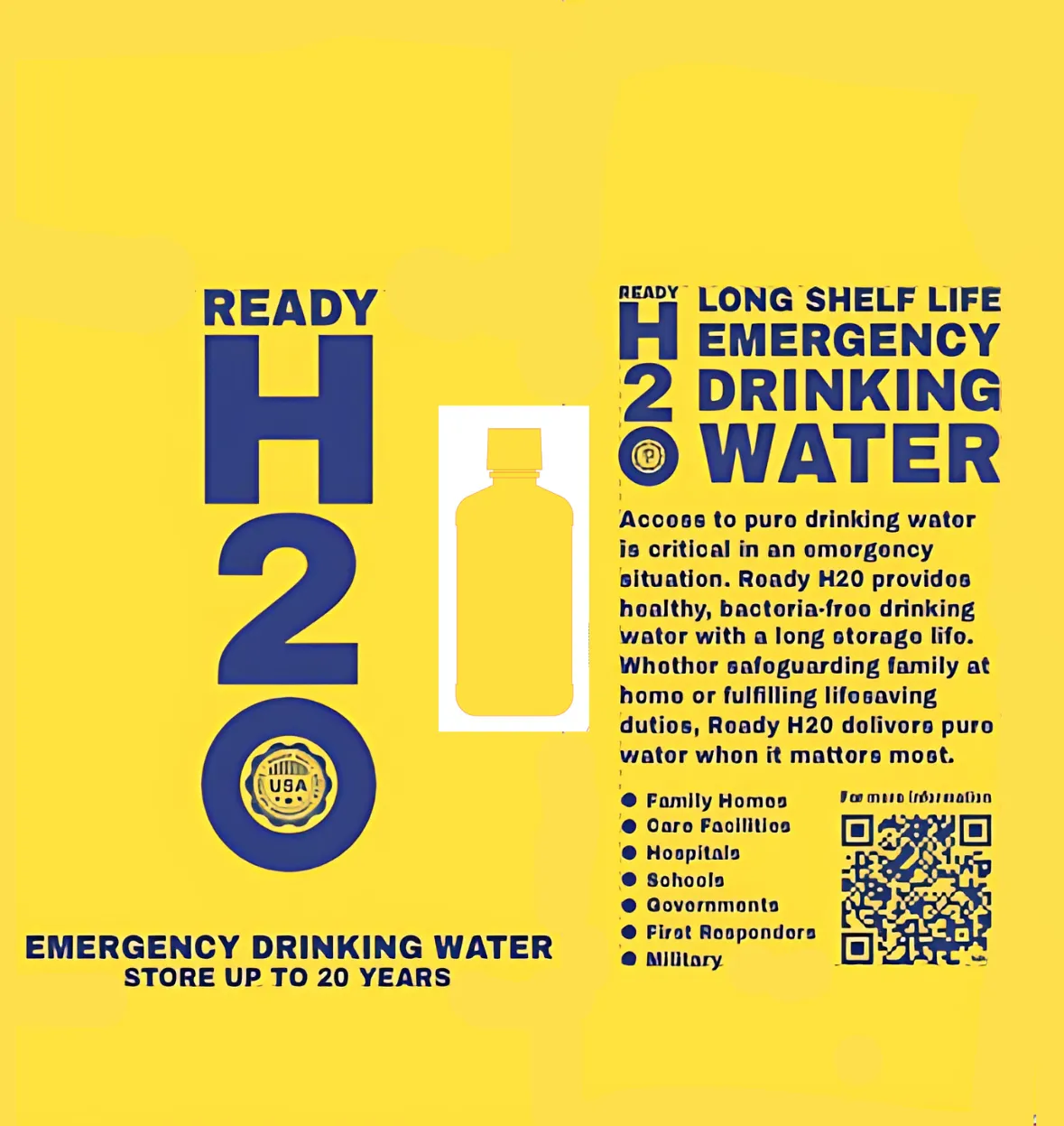 Ready H2O Emergency Drinking Water 20 year Shelf Life