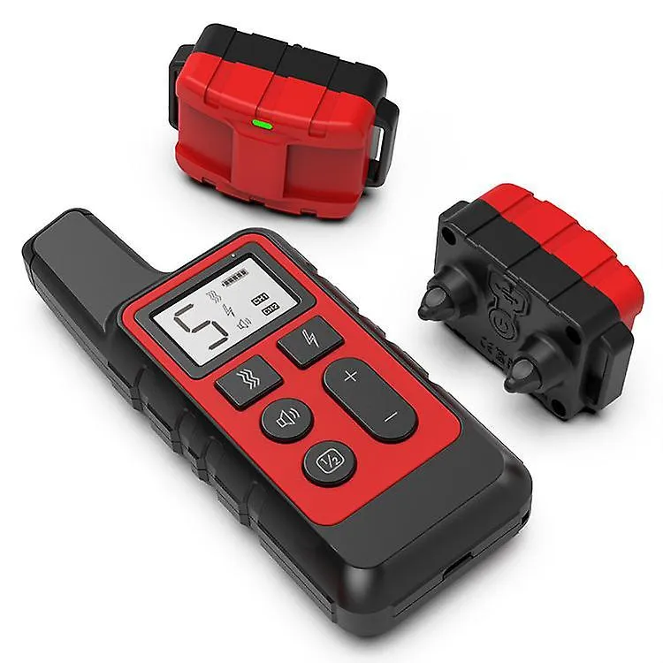 Red Waterproof Dog Training Collar Pet 500m Remote Control Rechargeable CAI41