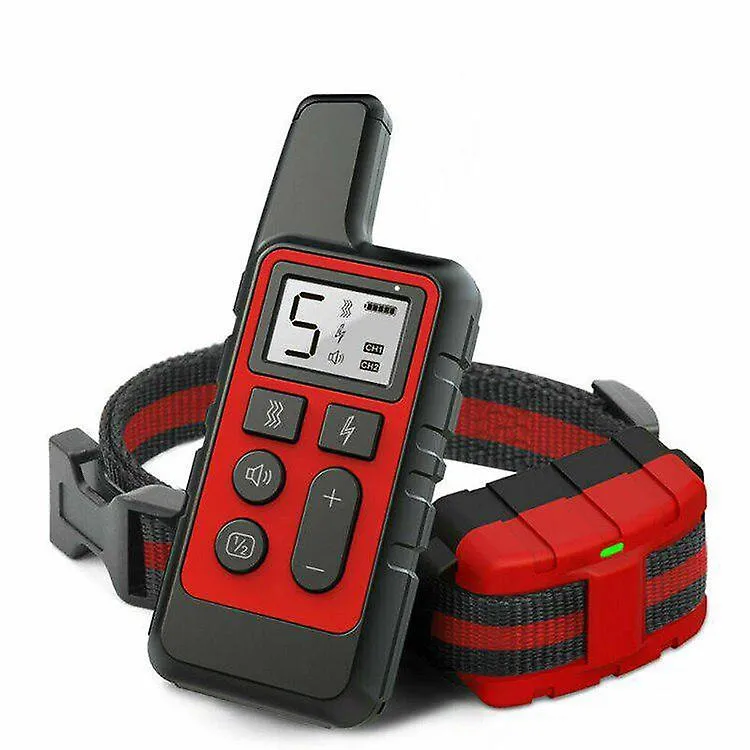 Red Waterproof Dog Training Collar Pet 500m Remote Control Rechargeable CAI41