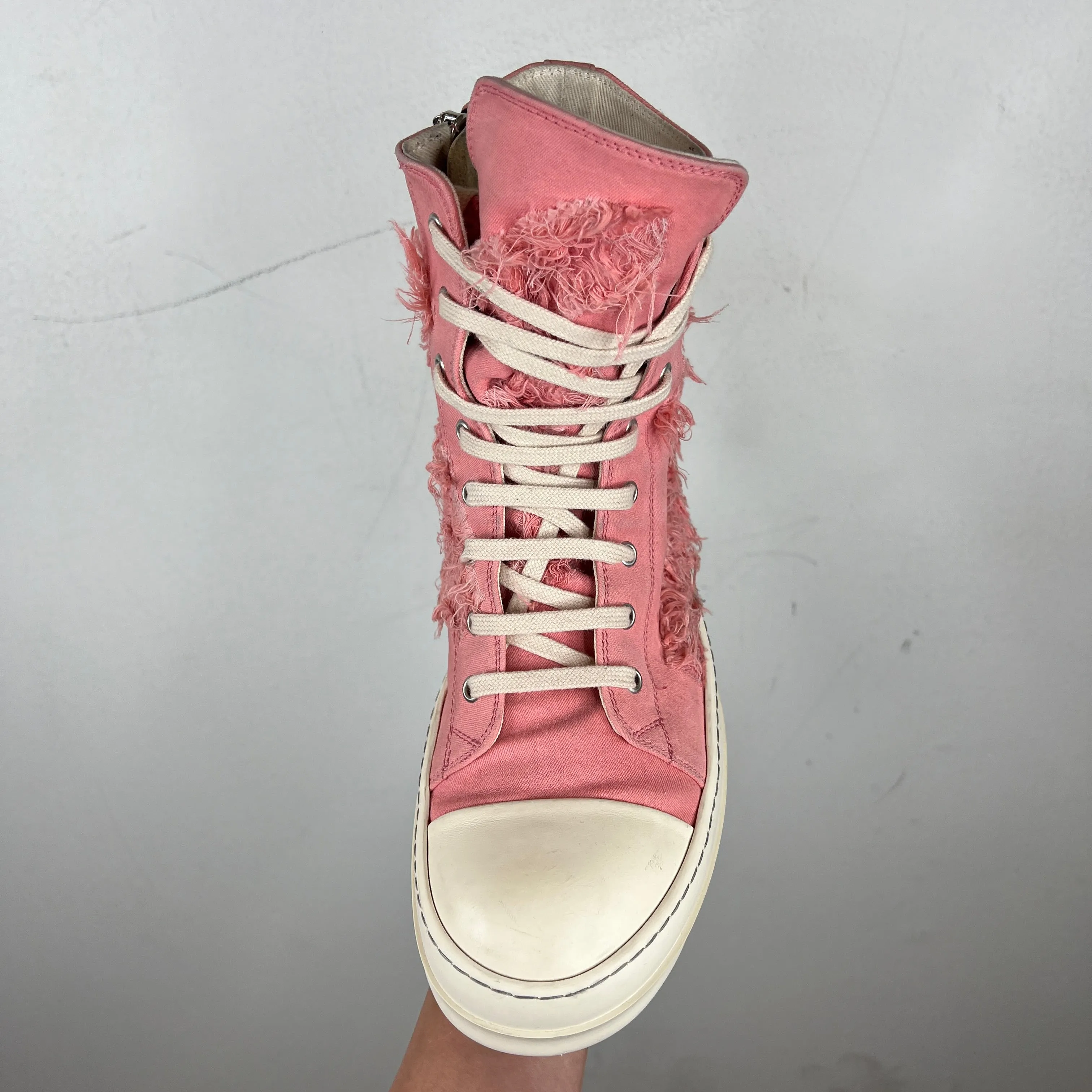 Rick Owens DRKSHDW Slashed Pink Ramone Highs