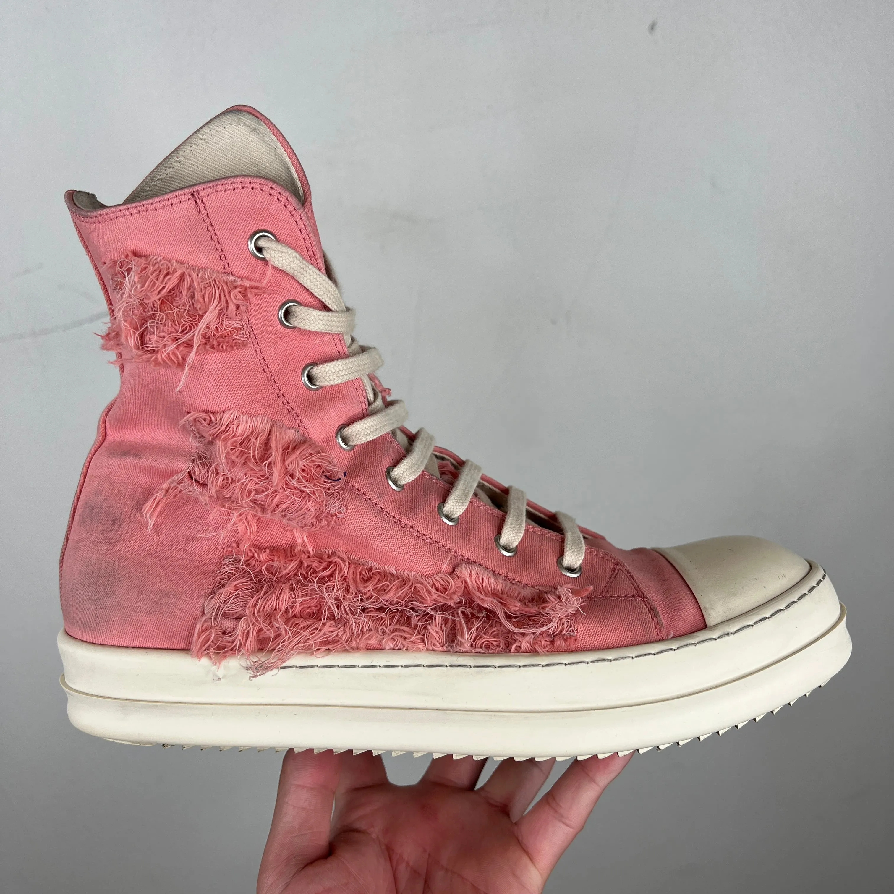 Rick Owens DRKSHDW Slashed Pink Ramone Highs