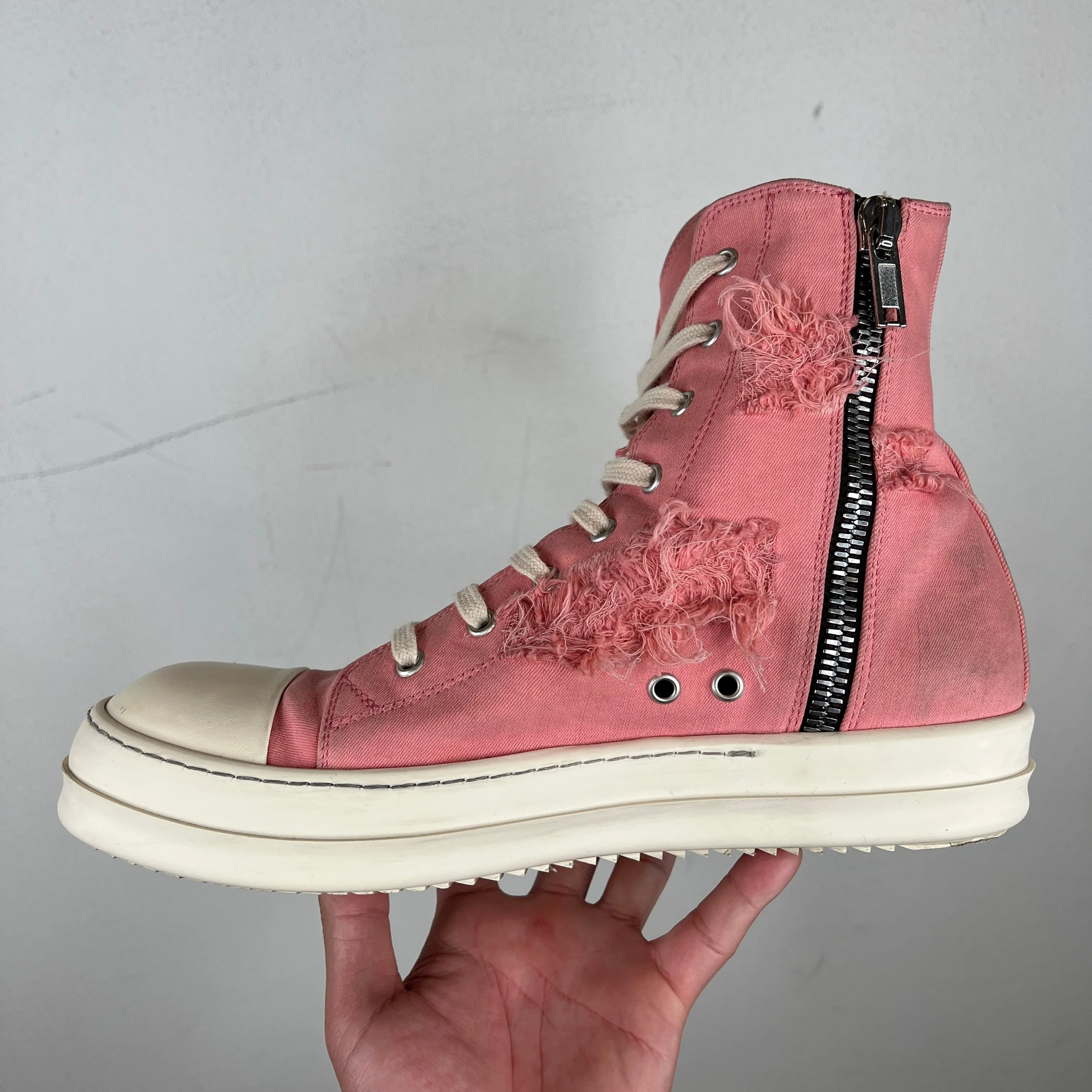 Rick Owens DRKSHDW Slashed Pink Ramone Highs