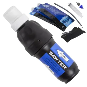 Sawyer Products SP129 Squeeze Water Filtration System w/ Two 32-Oz Squeeze Pouches, Straw, and Hydration Pack Adapter