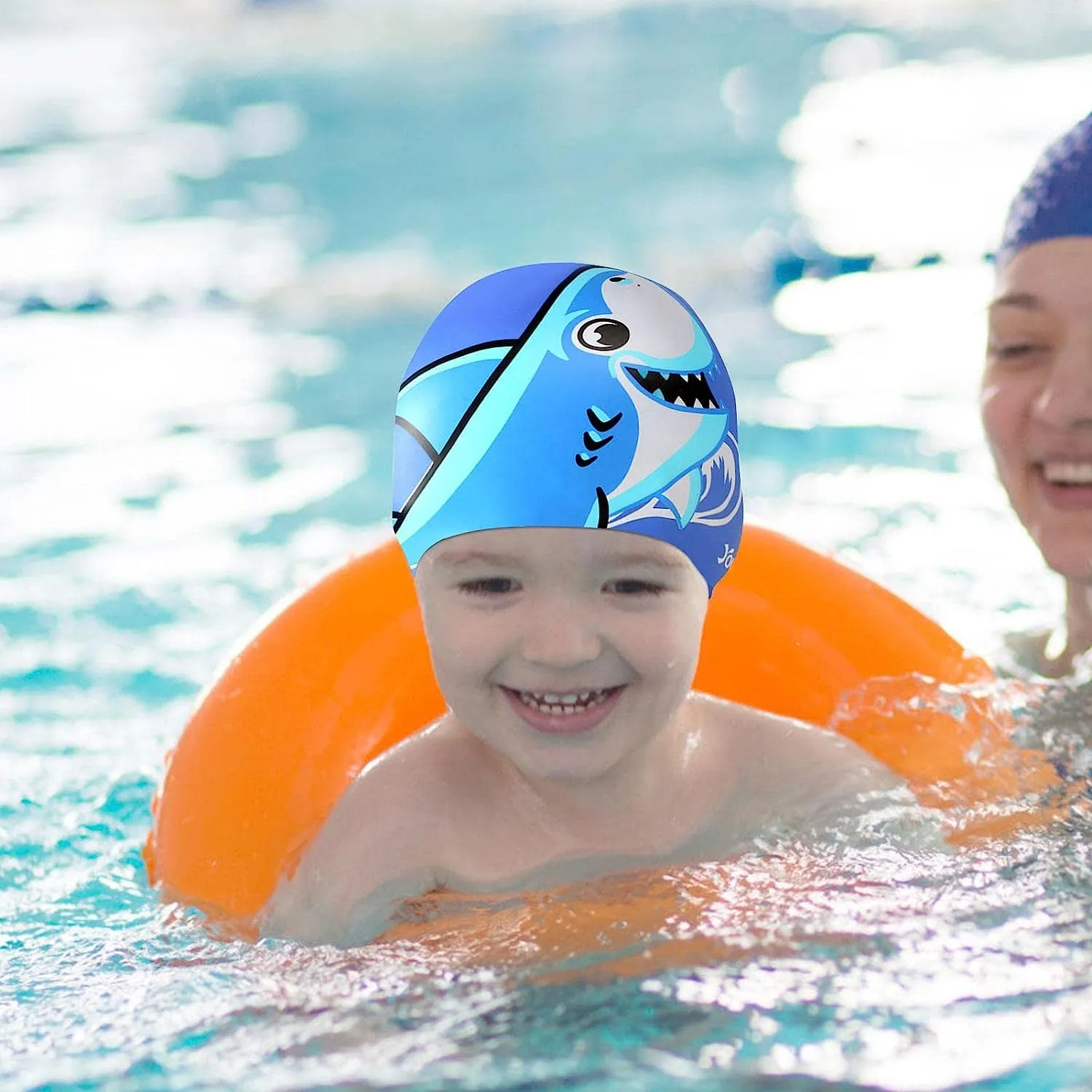 Shark Silicon Swim Cap