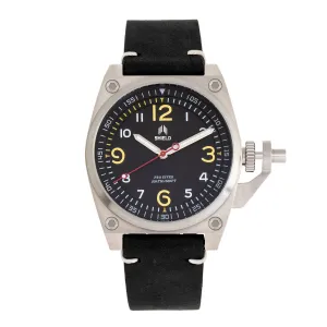 Shield Pascal Leather-Band Men's Diver Watch