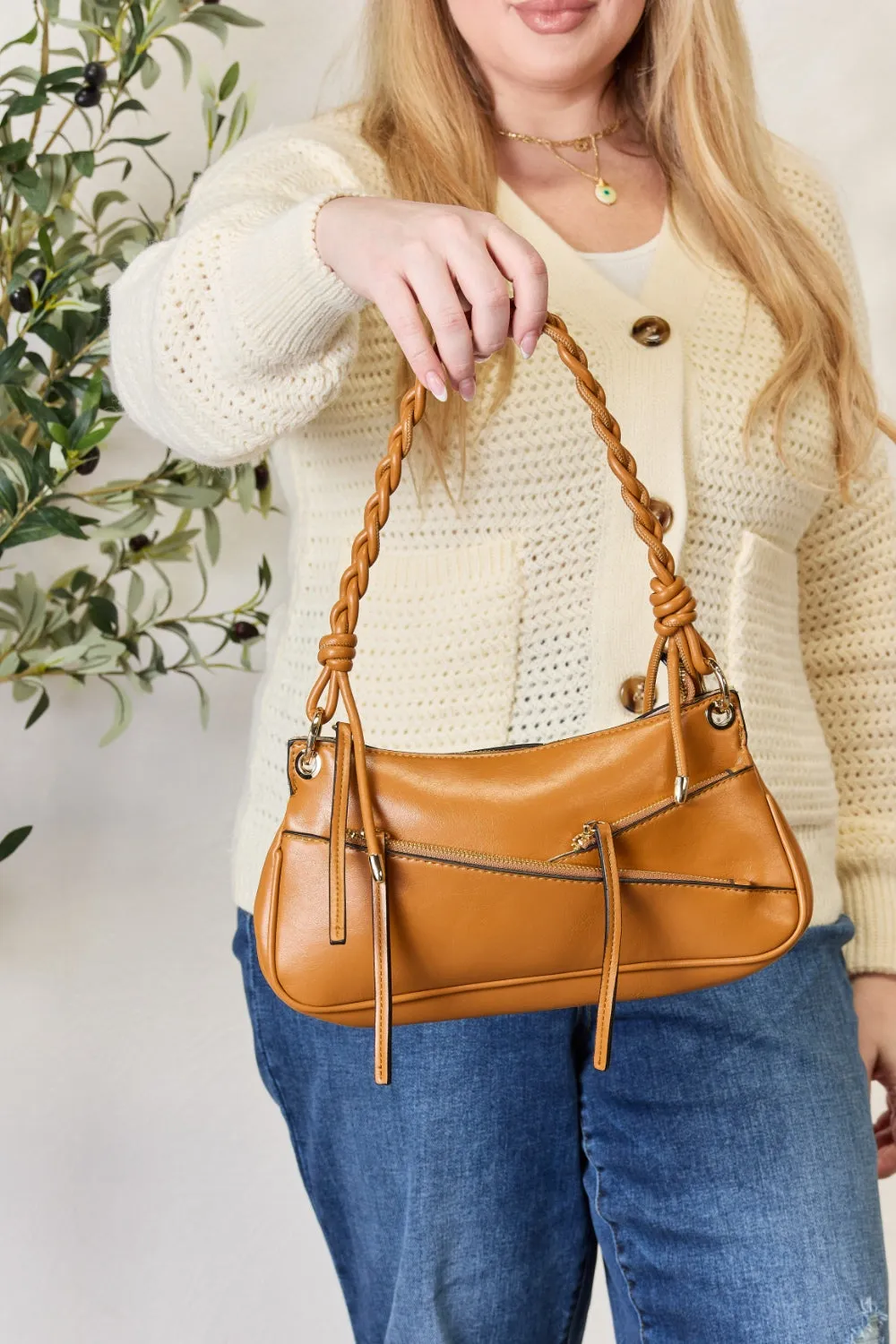 SHOMICO - Braided Strap Shoulder Bag