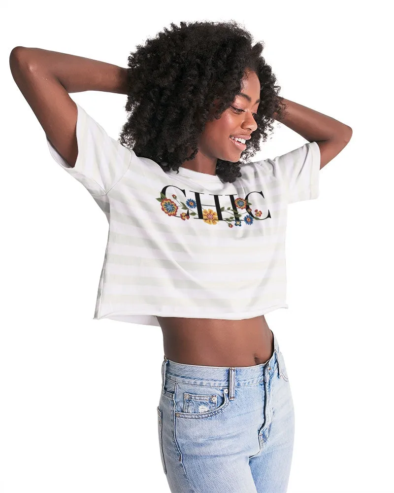 SMF Deck Stripe Feminine Lounge Cropped Tee