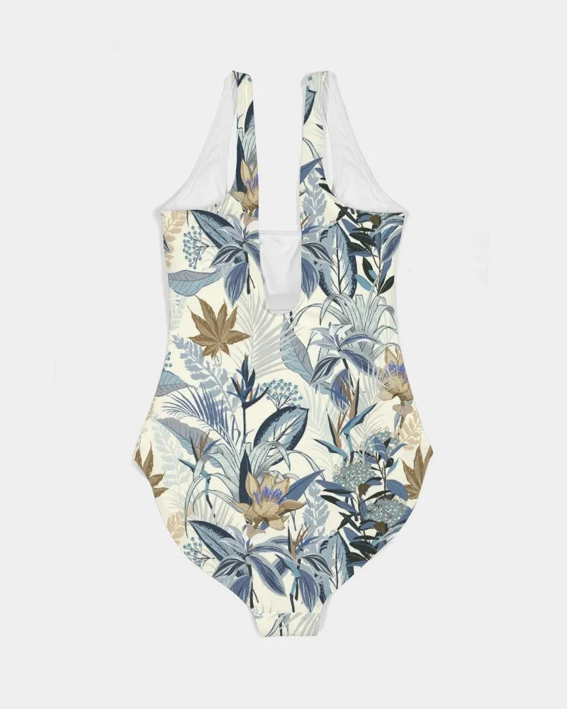 SMF Tropical Blues Feminine One-Piece Swimsuit