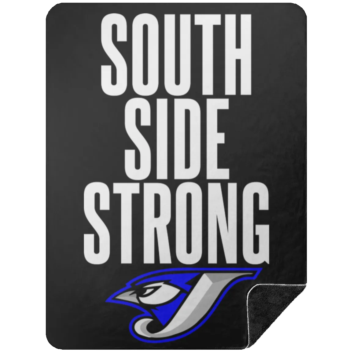 South Side Strong Football BSHL Premium Black Sherpa Blanket 60x80