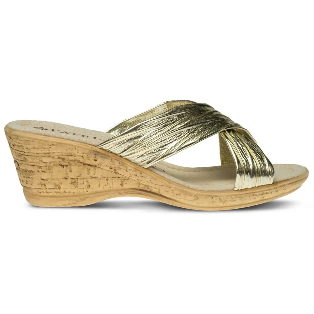 Spring Step Shoes Patrizia Women's Cork Wedge Slide Sandal