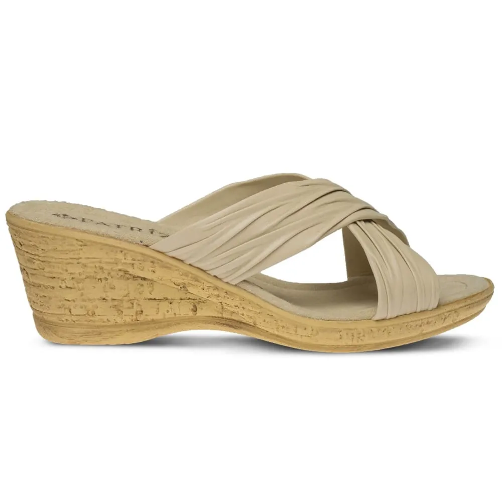 Spring Step Shoes Patrizia Women's Cork Wedge Slide Sandal