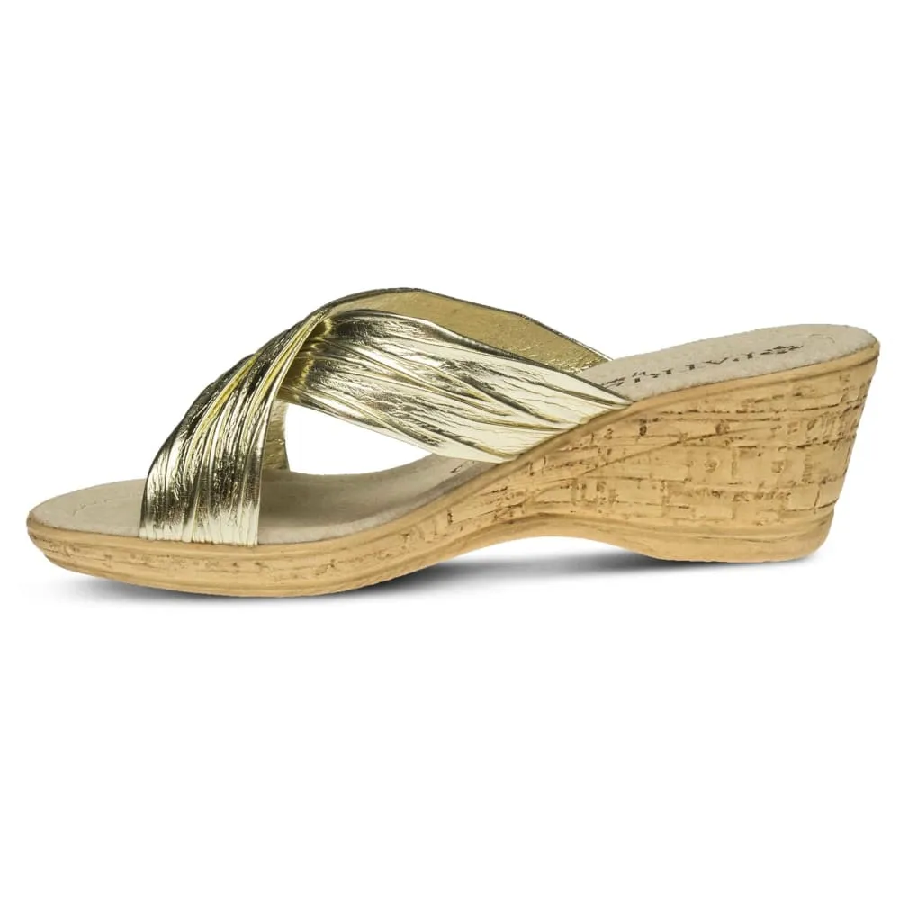 Spring Step Shoes Patrizia Women's Cork Wedge Slide Sandal