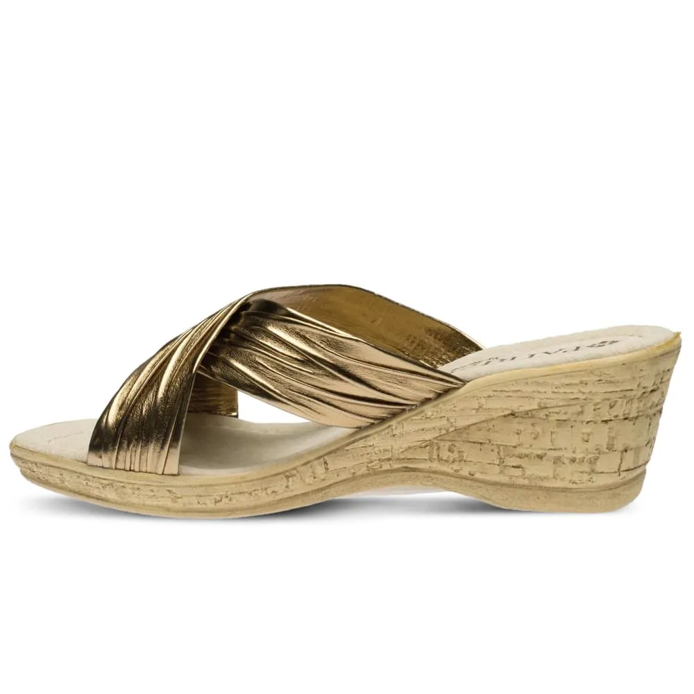 Spring Step Shoes Patrizia Women's Cork Wedge Slide Sandal