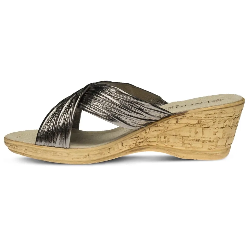 Spring Step Shoes Patrizia Women's Cork Wedge Slide Sandal