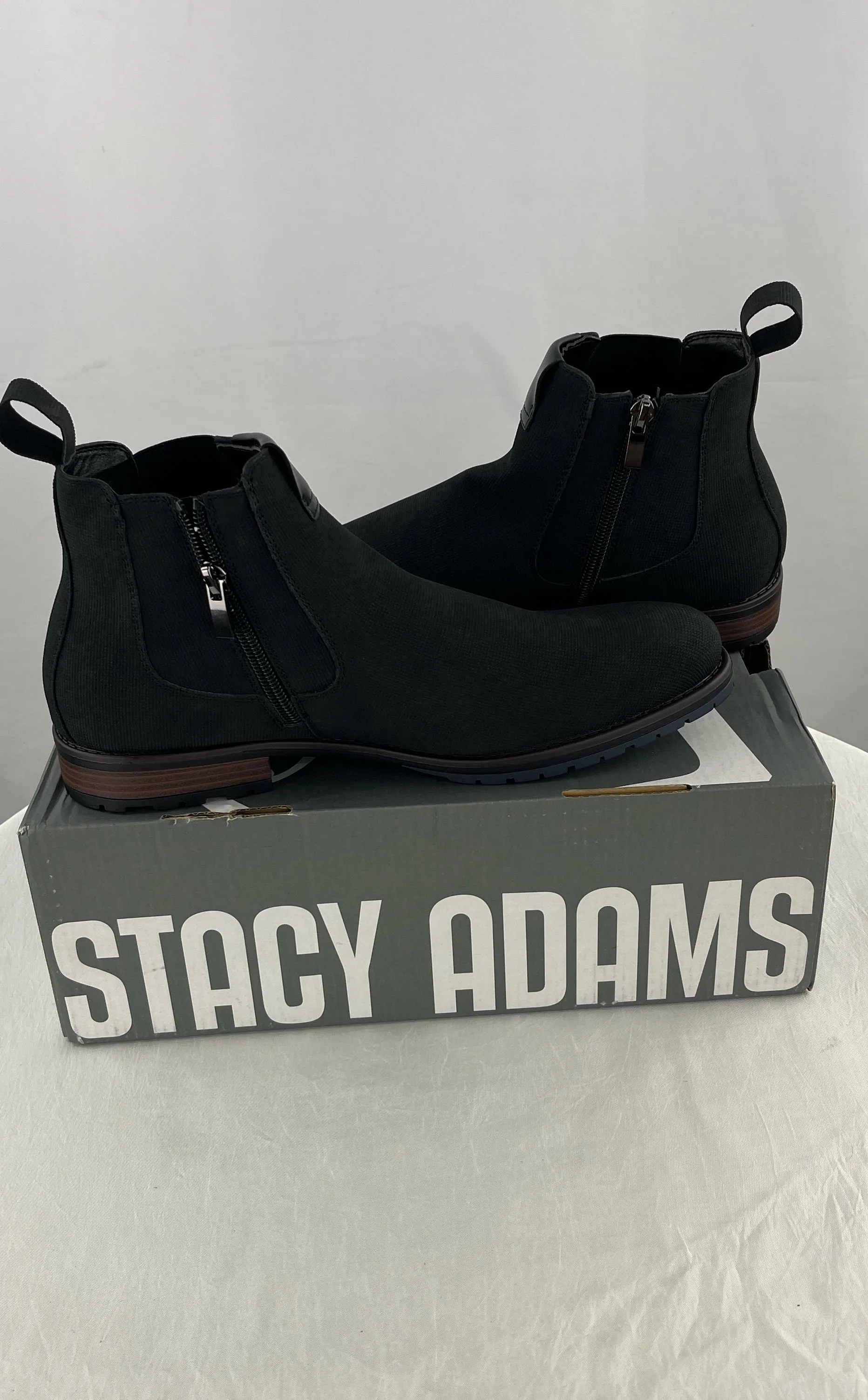 Stacy Adams Men's Oakhurst Black Chelsea Boots Size 9M NIB