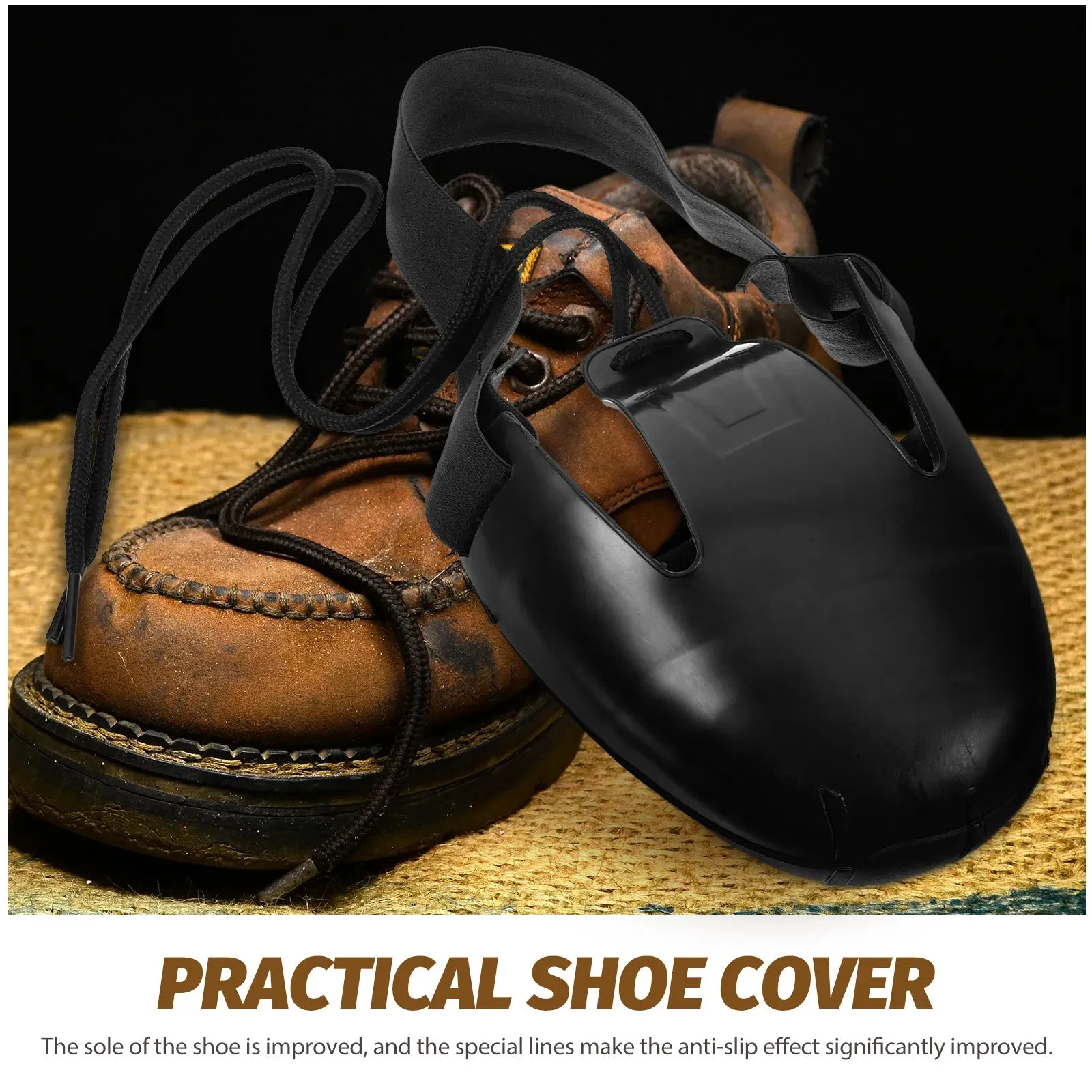 Steel Toe Guard Metatarsal Guards Foot Guard Toe Cap Safety Shoe Tough Toe Anti-Smashing Leather Safety Shoes Covers Size