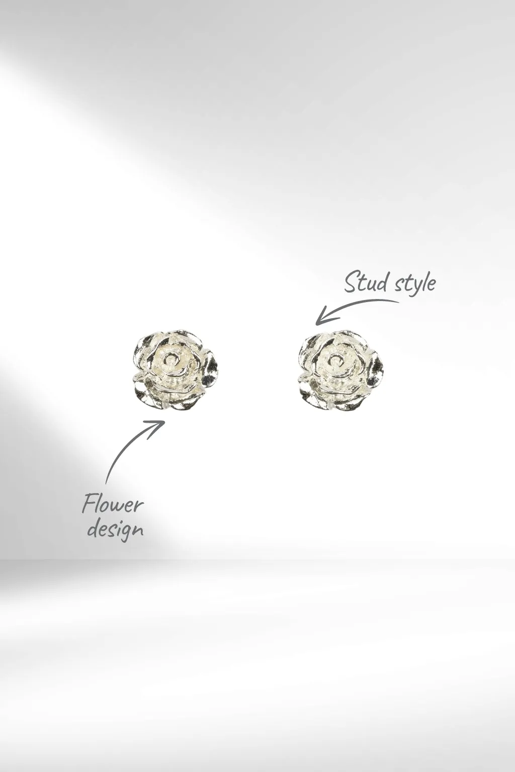 Stella and Gemma Flower Stud Earrings Silver