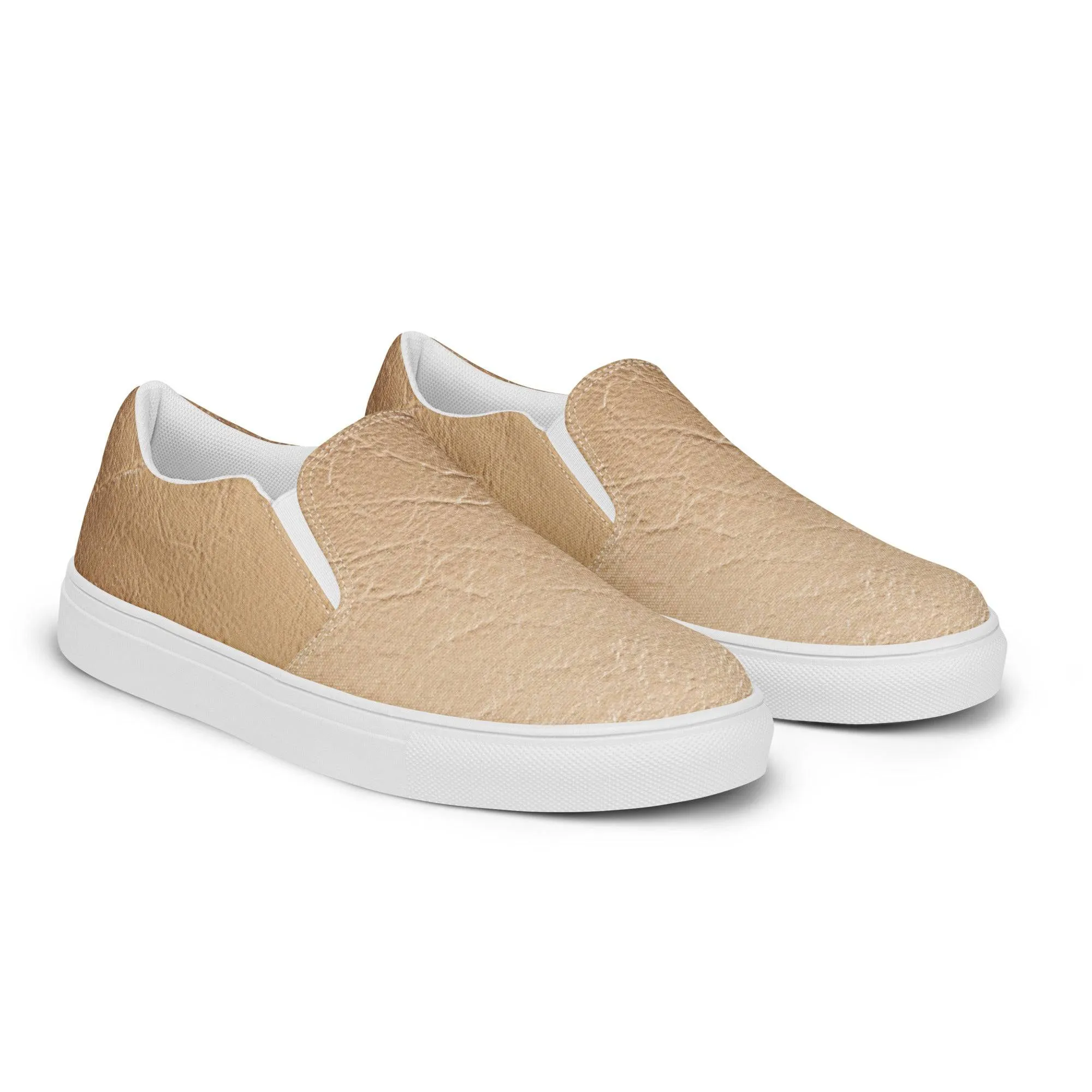 TGC Boutique Nude Leather Print Slip On Canvas Shoes