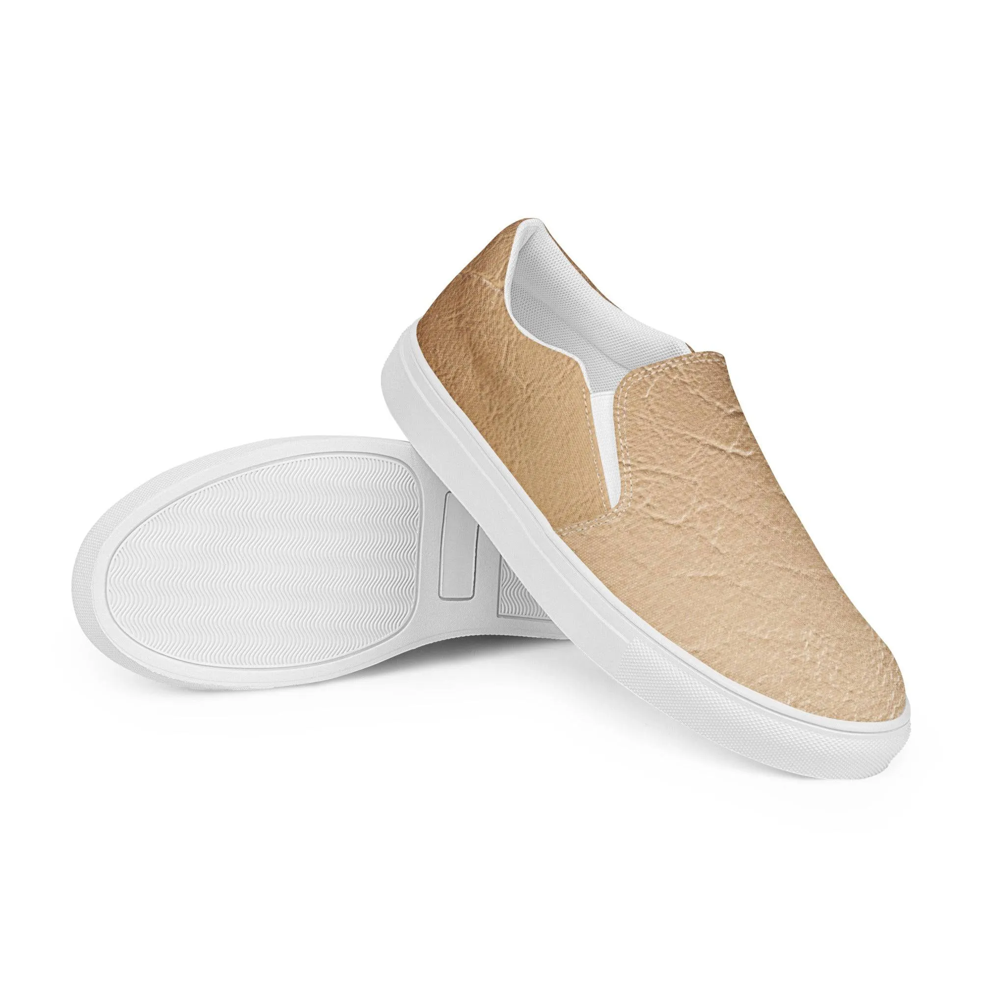 TGC Boutique Nude Leather Print Slip On Canvas Shoes