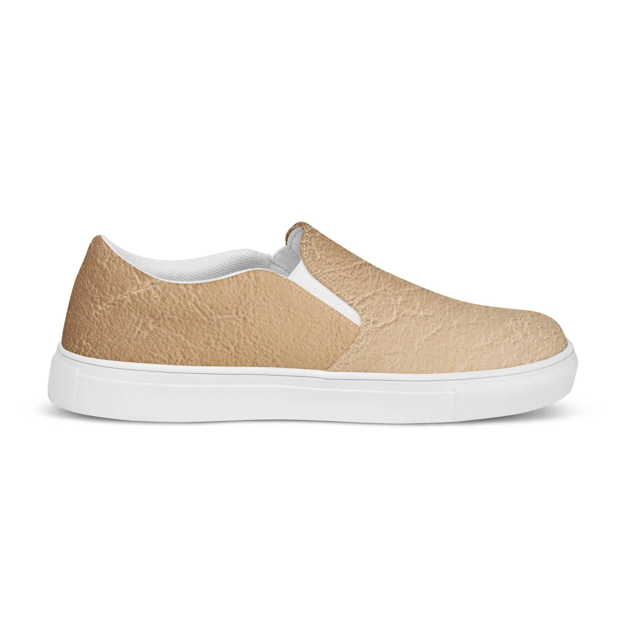 TGC Boutique Nude Leather Print Slip On Canvas Shoes