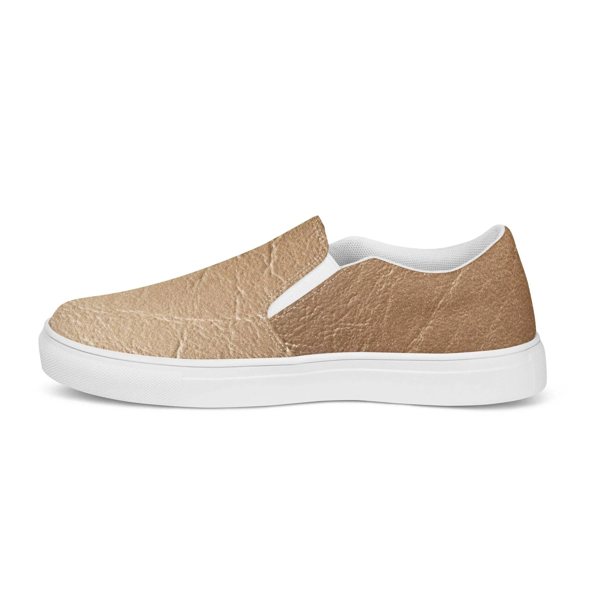 TGC Boutique Nude Leather Print Slip On Canvas Shoes