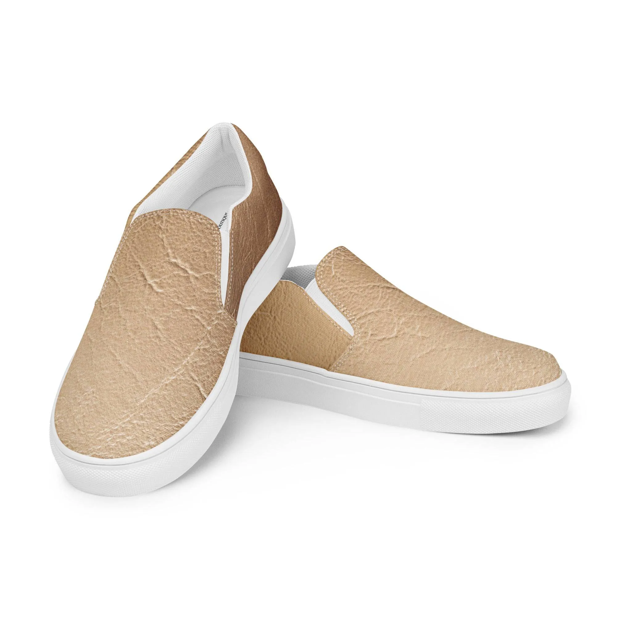 TGC Boutique Nude Leather Print Slip On Canvas Shoes