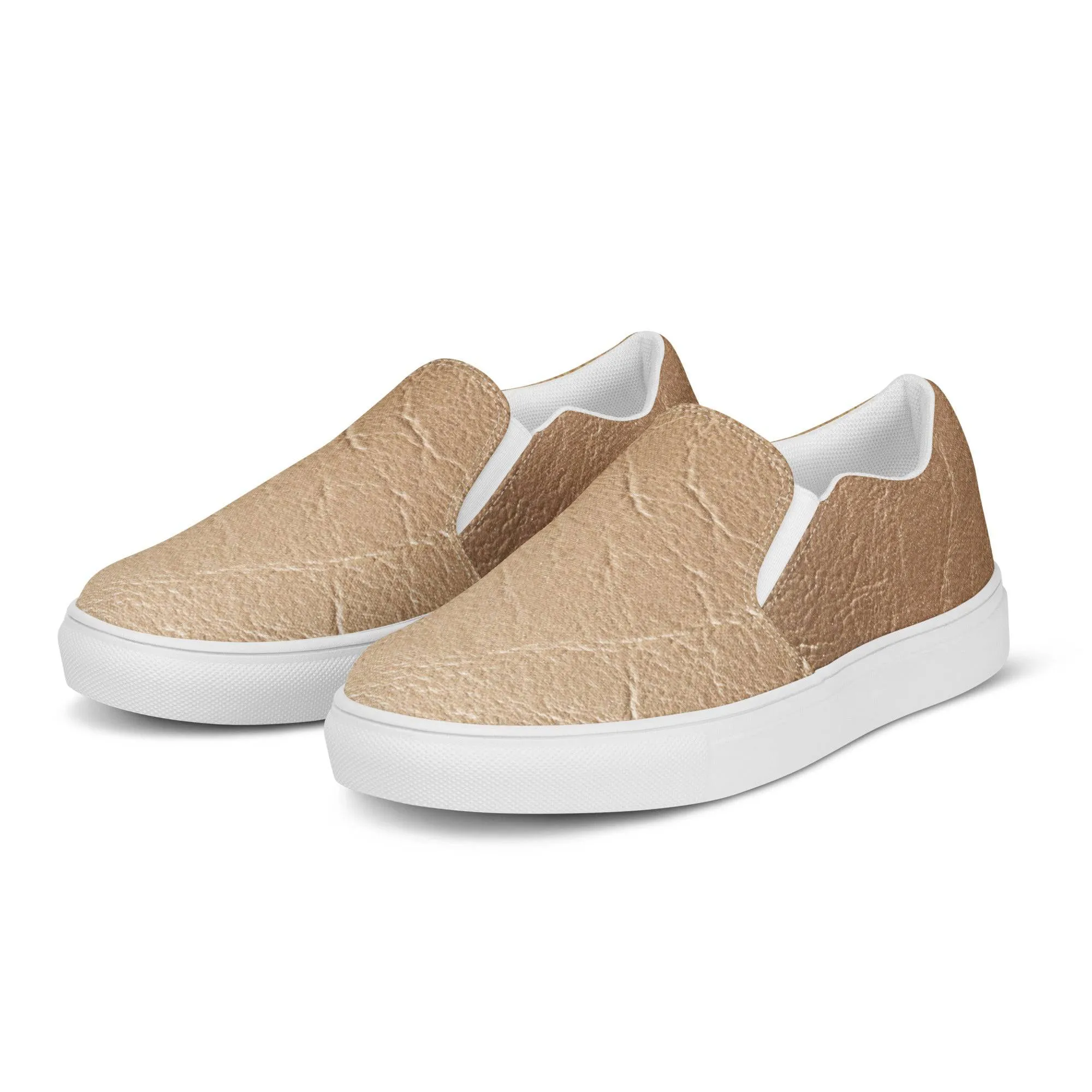 TGC Boutique Nude Leather Print Slip On Canvas Shoes