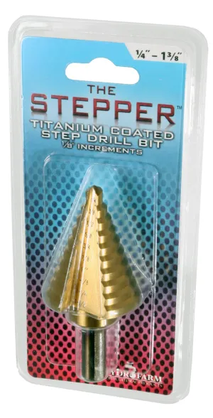 The Stepper Titanium Step Drill Bit - 1/4" to 1-3/8"