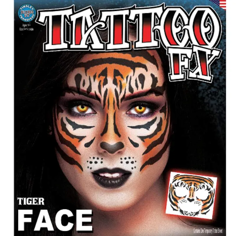 Tiger Face Tattoos - Tinsley FX Temporary Tattoo