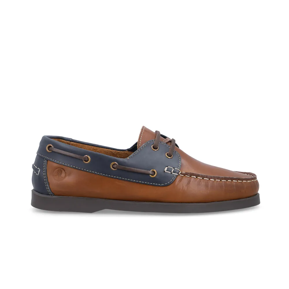 Timoro With Sea Blue Collar Sterling Boat Shoes