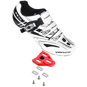 Venzo RX Road Bike Compatible with  SPD SL Look Cycling Shoes and Look Delta Indoor Cleats White Size 38