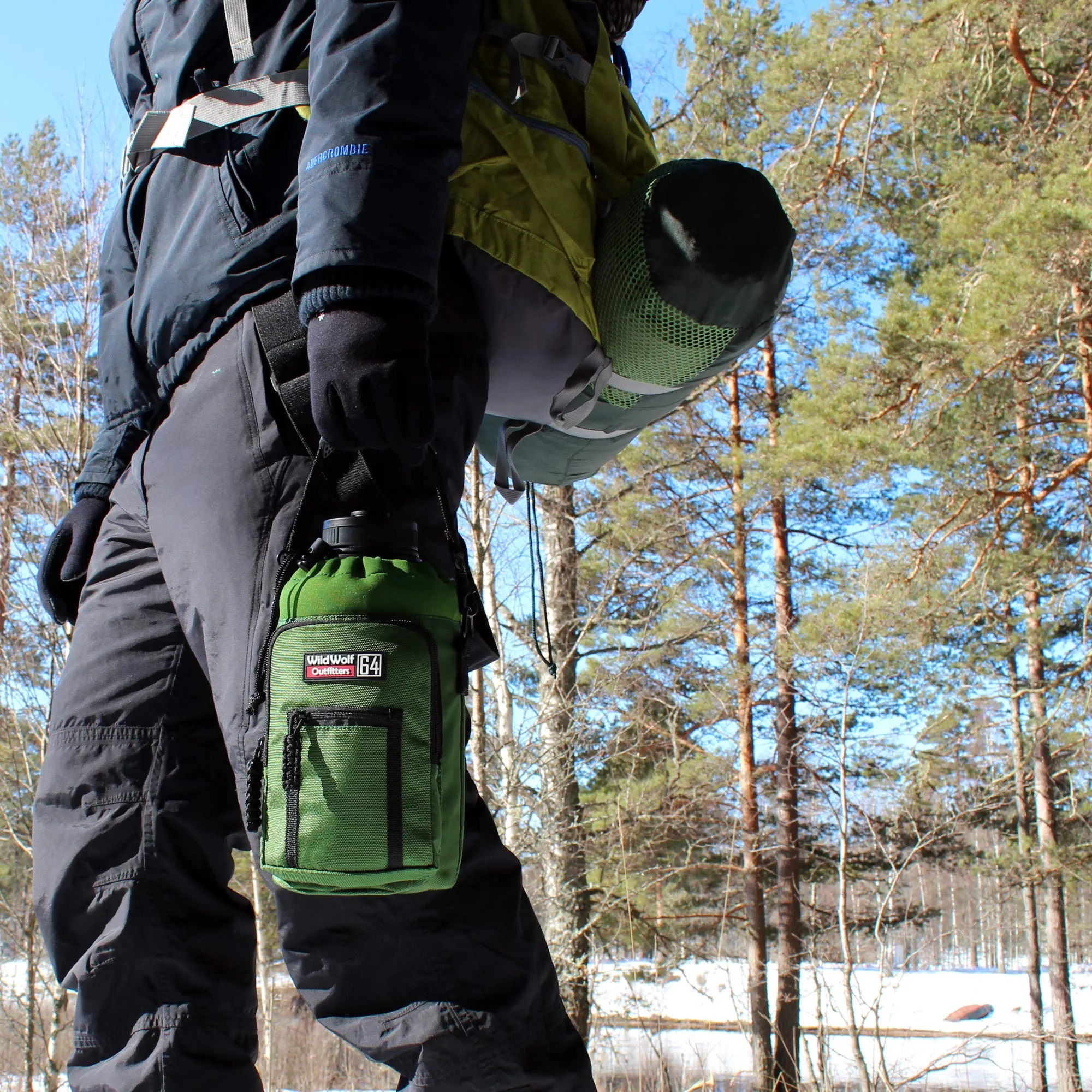 Water Bottle Holder For 64oz Bottles Green - Carry, Protect