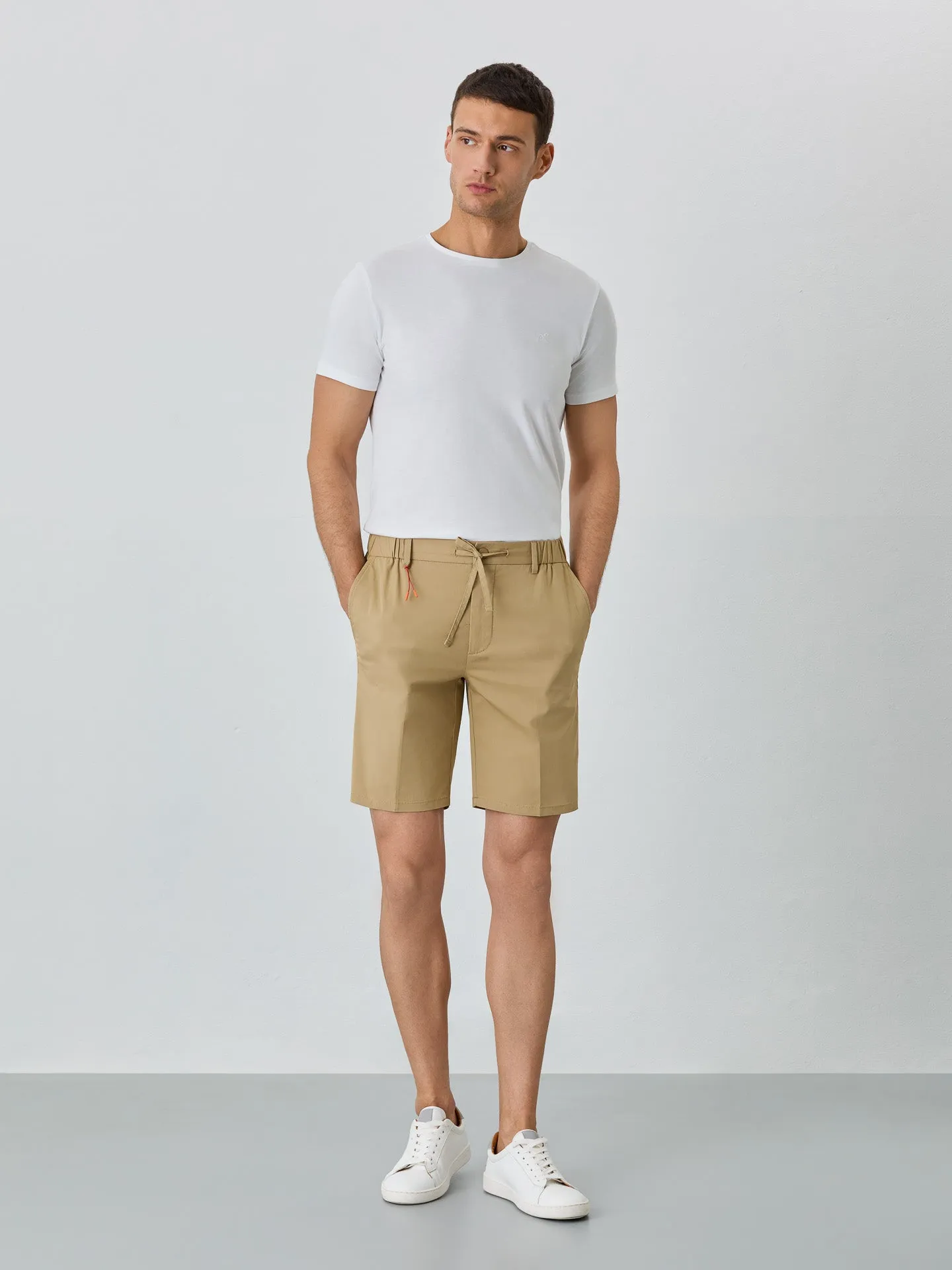 Water-repellent Bermuda Shorts With Elasticated Waistband