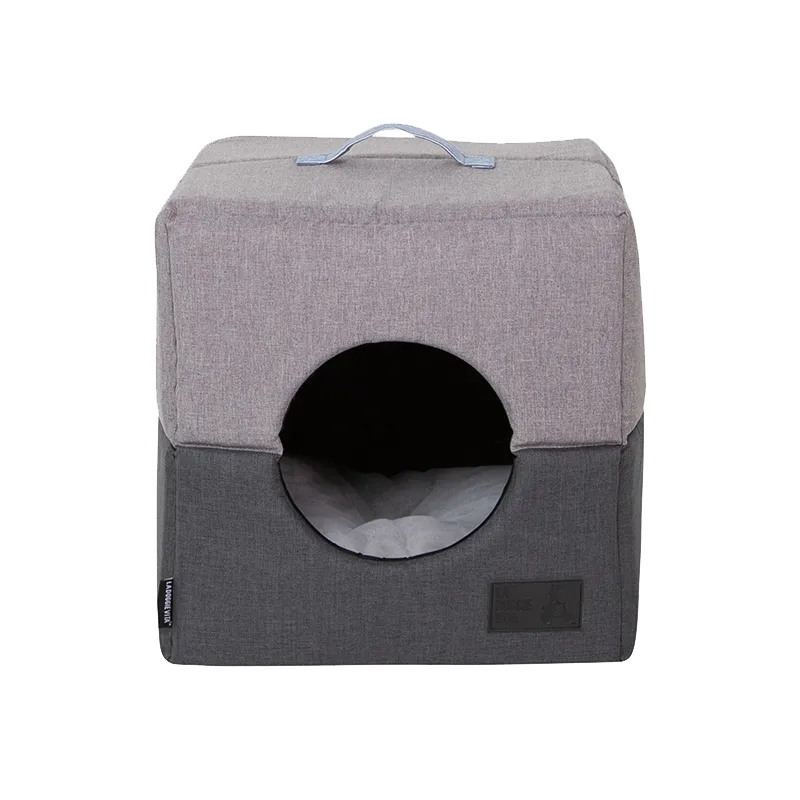 Water Resistant Two Tone Charcoal Grey Oxford Cat Cube