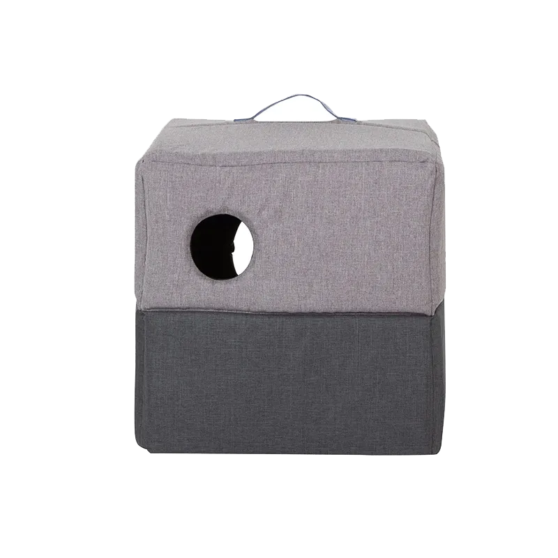 Water Resistant Two Tone Charcoal Grey Oxford Cat Cube