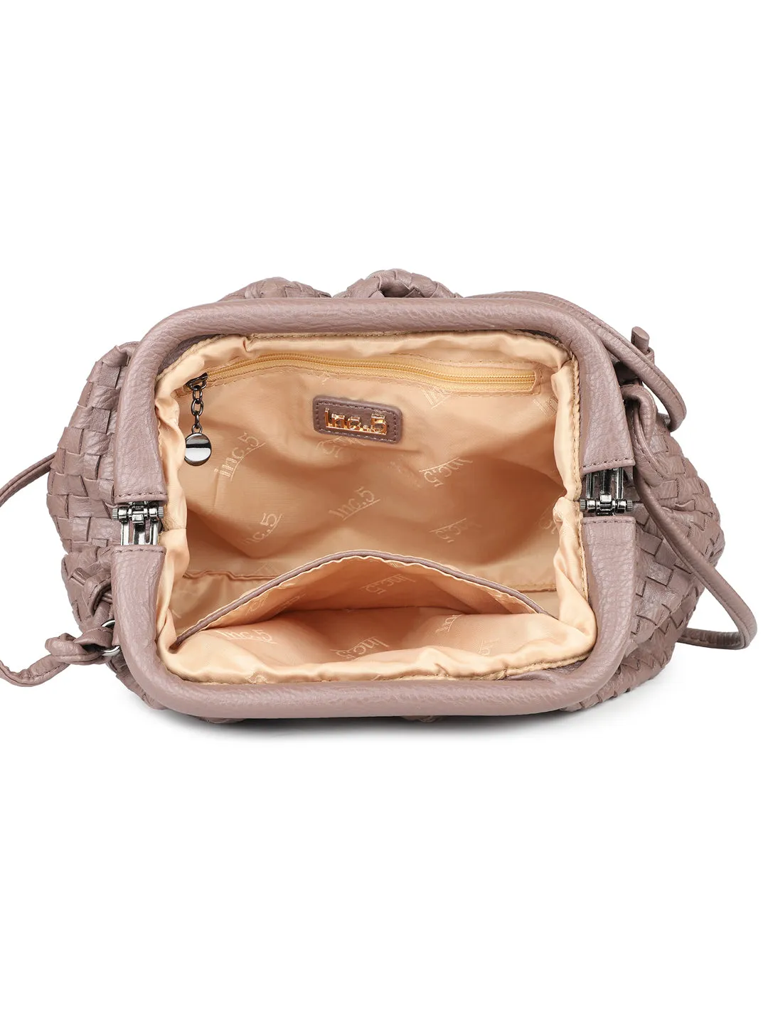 Women Brown Animal Textured Solid Sling Bag