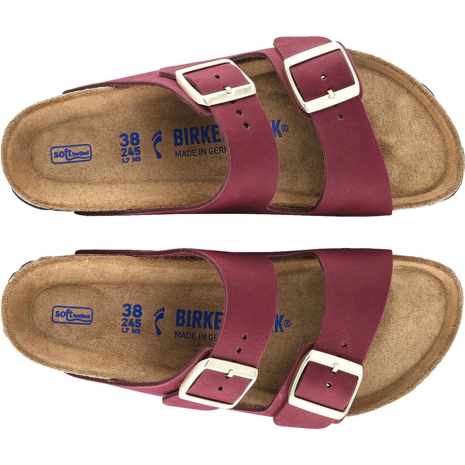 Women's Birkenstock Arizona Soft Footbed Maroon Nubuck