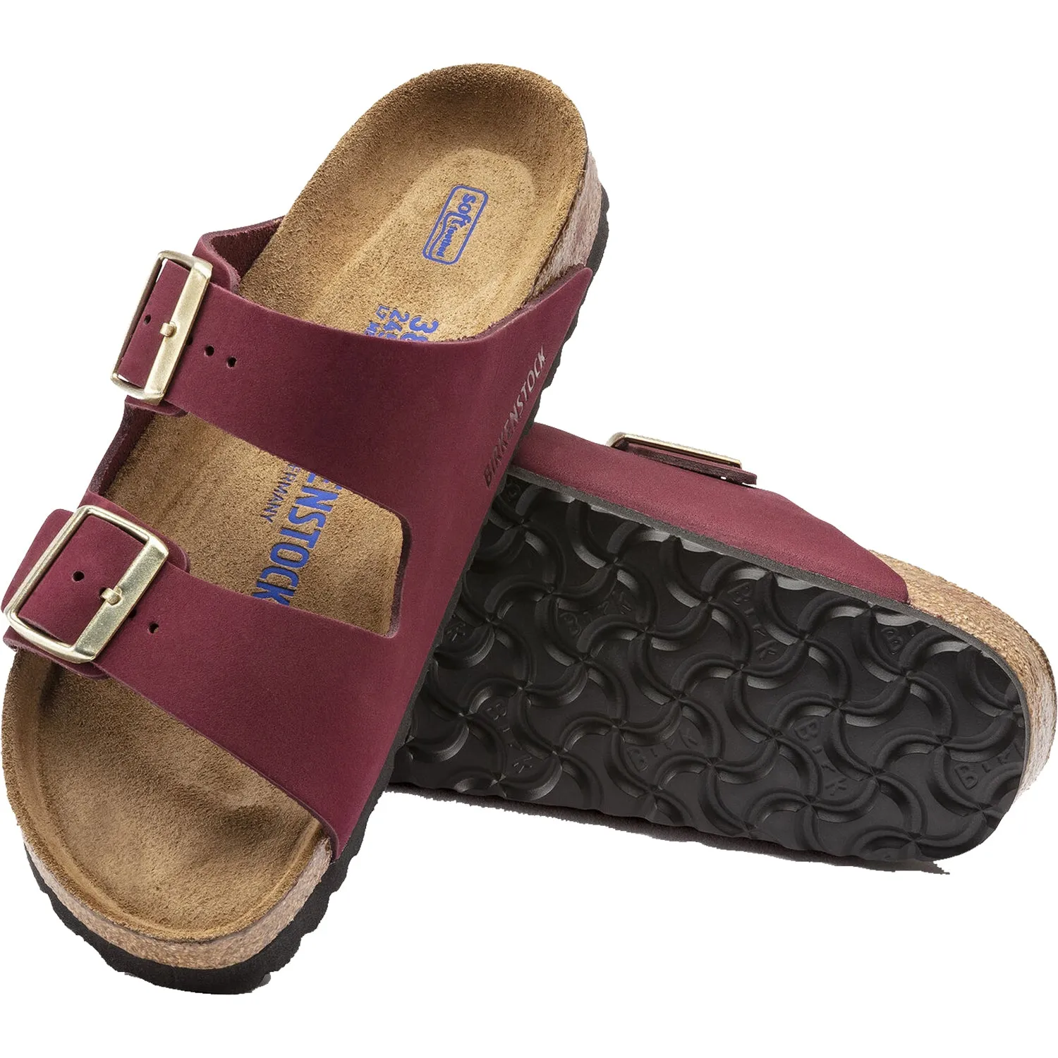 Women's Birkenstock Arizona Soft Footbed Maroon Nubuck