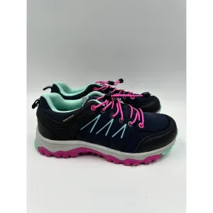 Women's Size 5.5, Low Top Blue Hikers w/ Aqua and Pink Accents and Rugged Tread