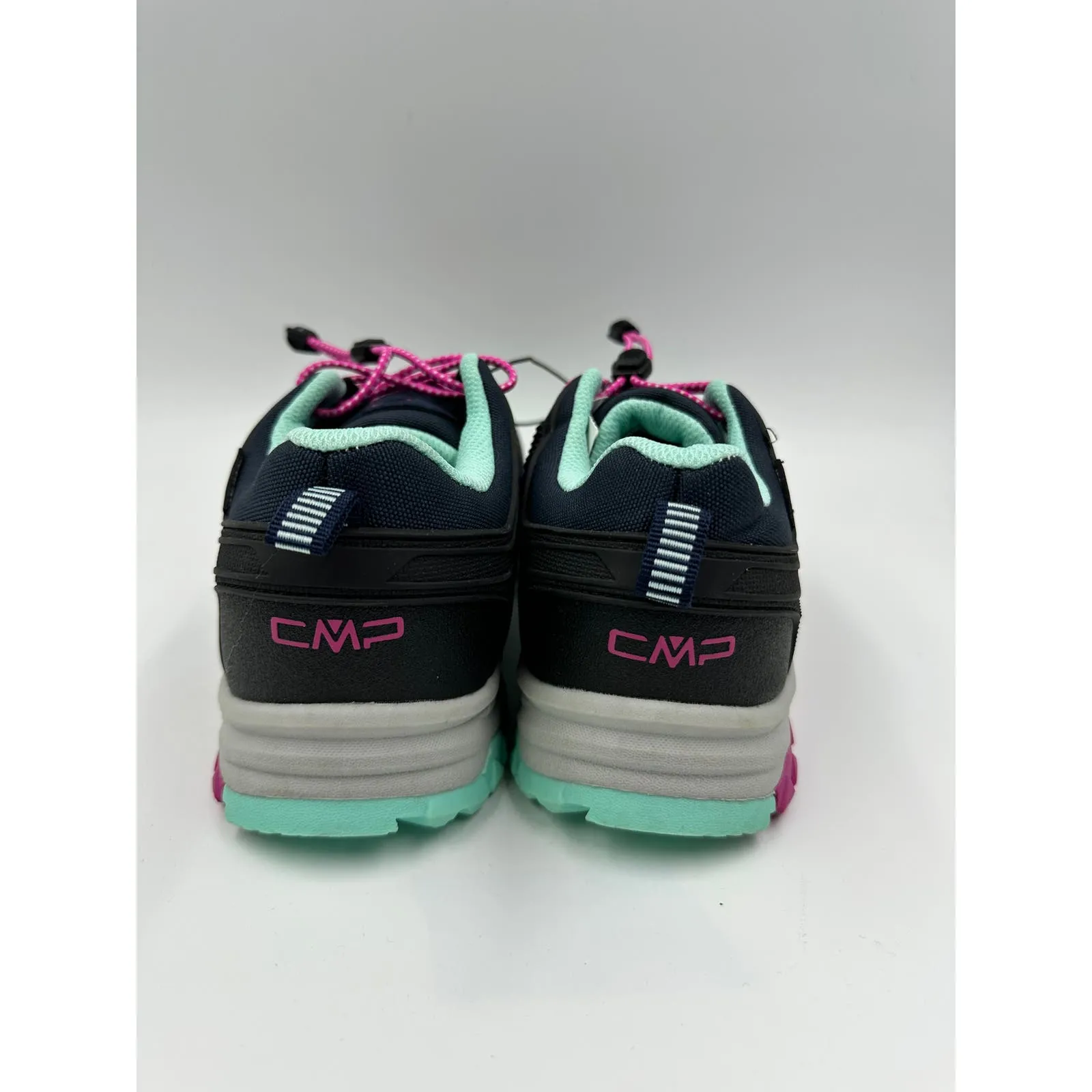 Women's Size 5.5, Low Top Blue Hikers w/ Aqua and Pink Accents and Rugged Tread