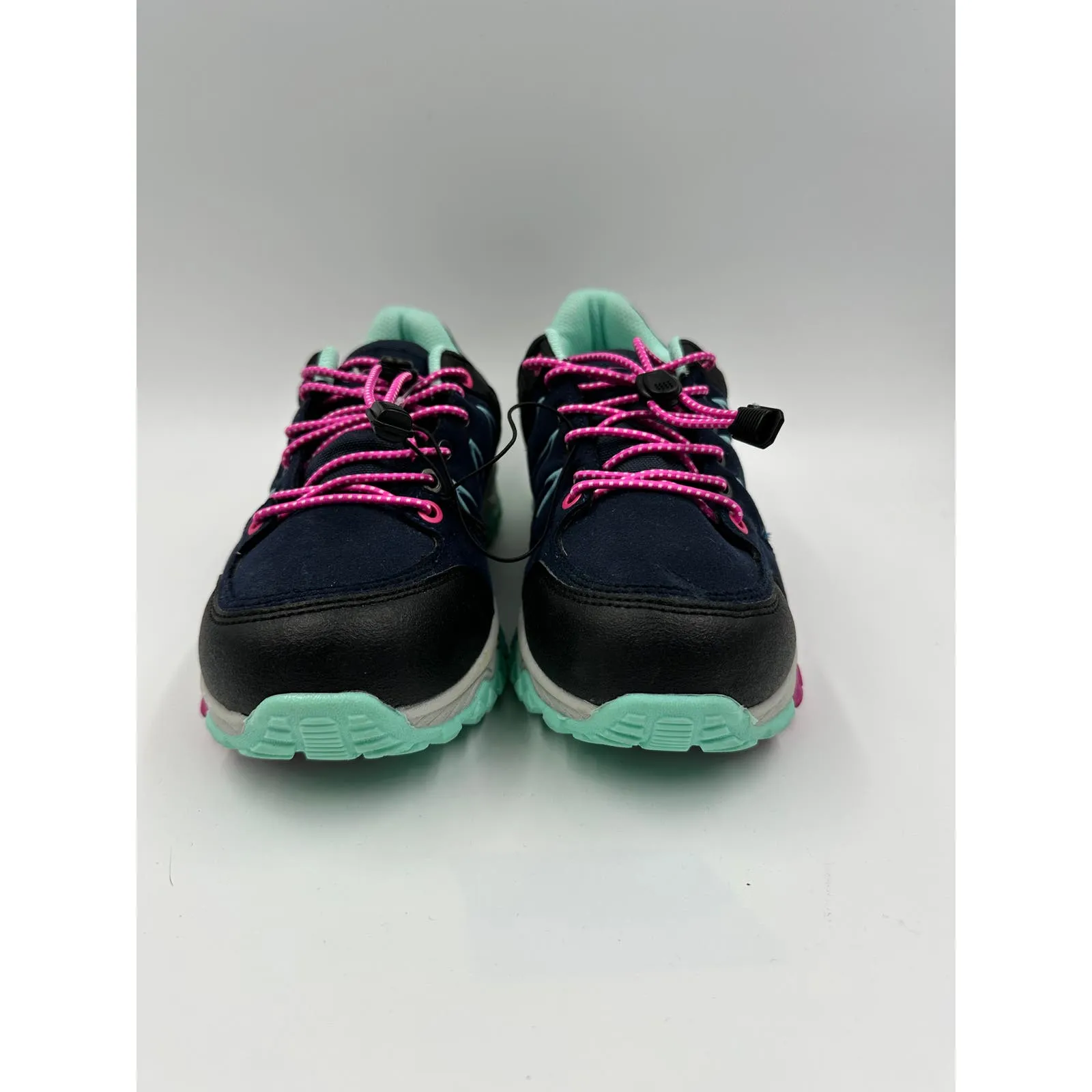 Women's Size 5.5, Low Top Blue Hikers w/ Aqua and Pink Accents and Rugged Tread