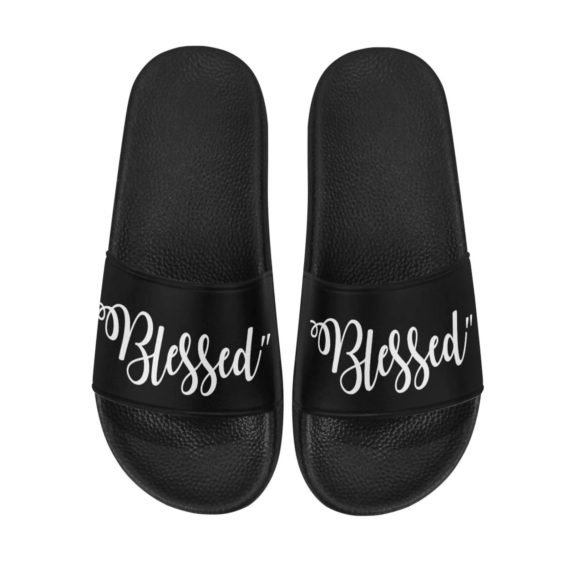 Womens Slides, Flip Flop Sandals, Blessed Print