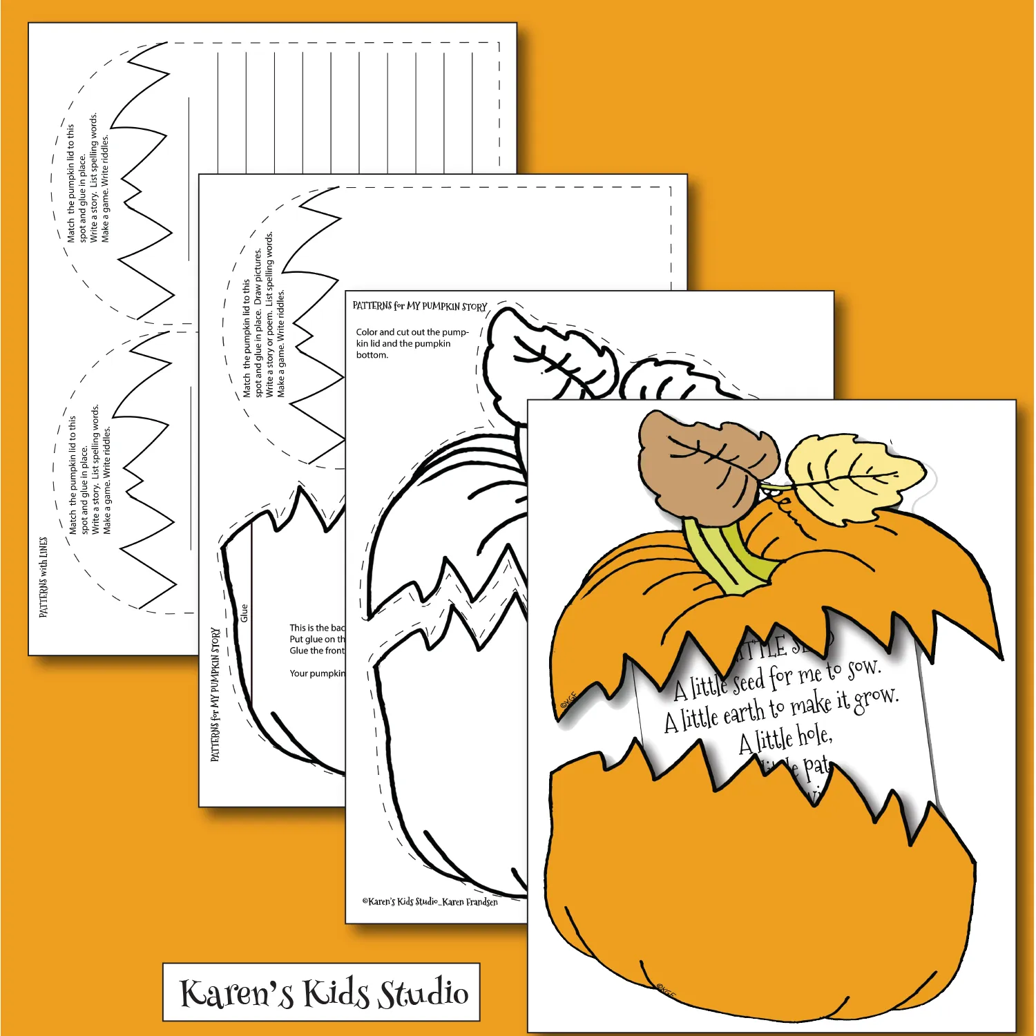 Worksheets Activity MAKE A PUMPKIN WRITE A STORY (Karen's Kids Printables)