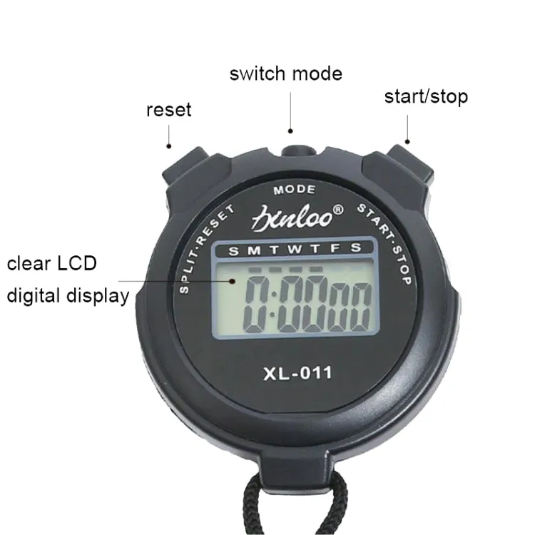 XINLOO XL-011 Display Single Memory Stopwatch Running Fitness Training Electronic Timer(Orange)